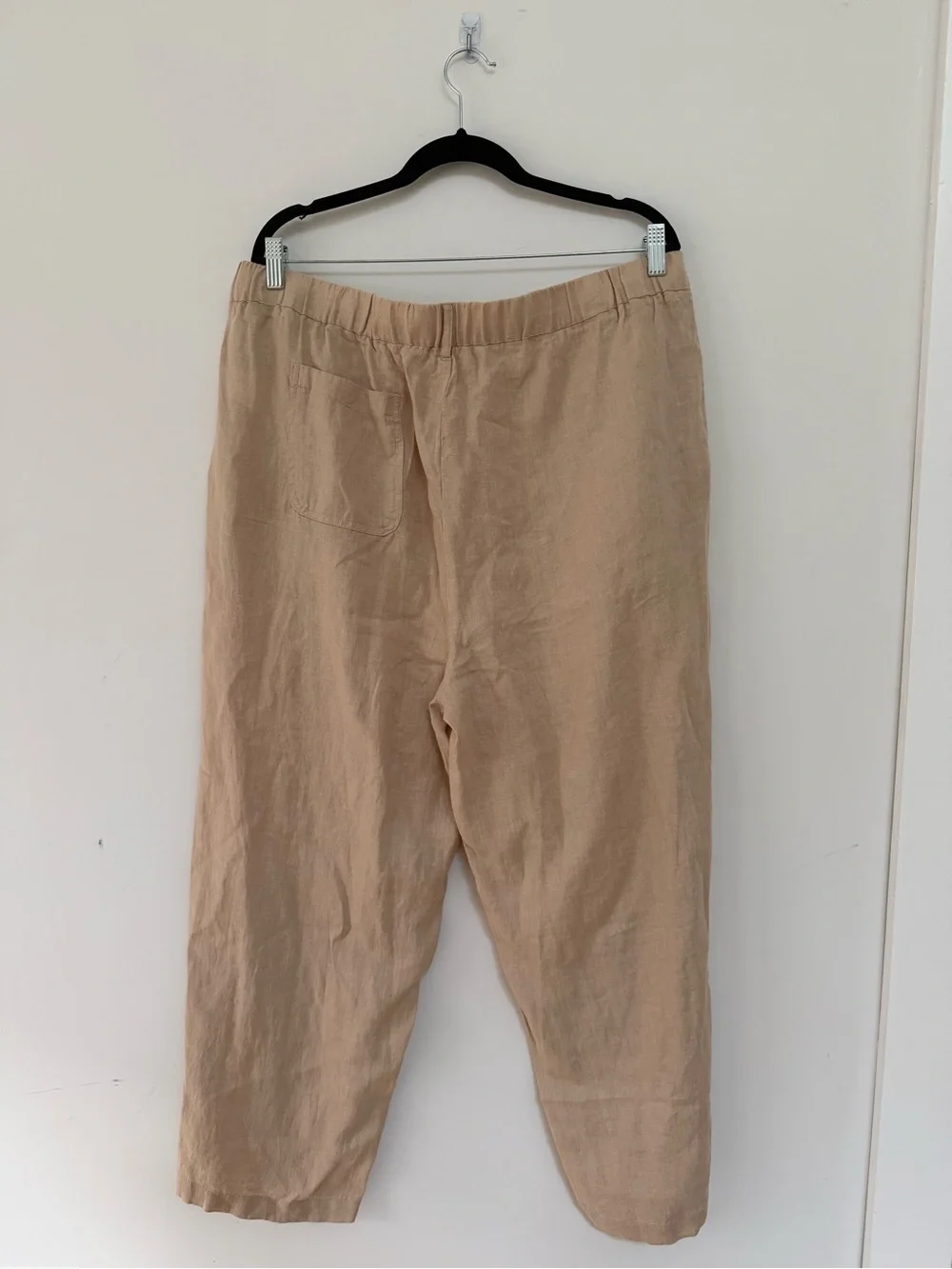Quince Wide-Leg Linen Pants in Tan